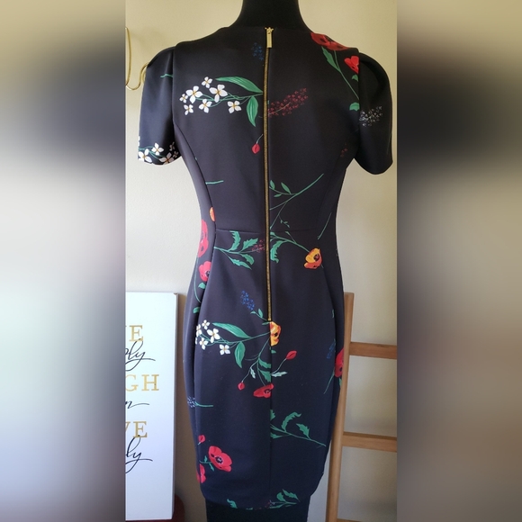 CALVIN KLEIN floral midi dress Sz 10 - Picture 3 of 3